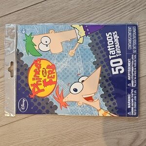 New Disney Phineas And Ferb 50 Temporary‎ Tattoos